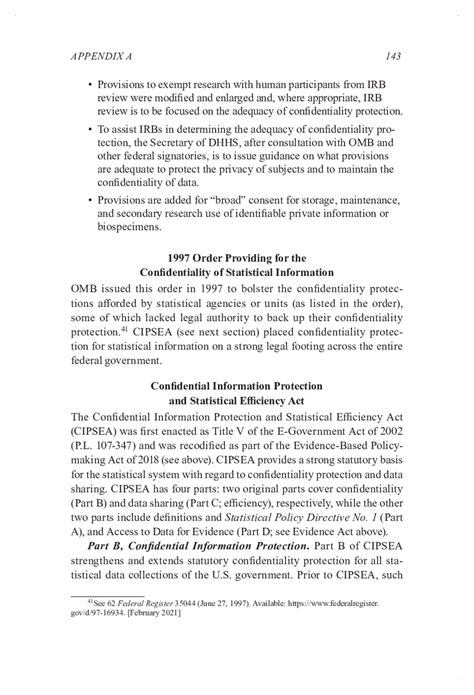 Appendix A Legislation And Regulations That Govern Federal Statistics