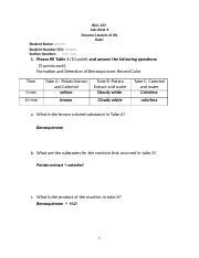 Lab Enzyme Catalyst Of Life Docx Biol Lab Sheet Enzyme