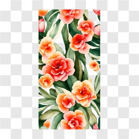 Baixe Pintura em Aquarela de Flores Laranja para Decoração de Casa PNG