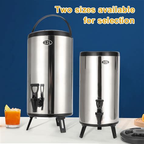 Stainless Steel Water Dispenser Hot Cold Tong Coffee Milk Tea Insulated Termos Milk Pot Barrel