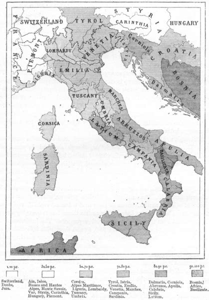 Italy Educational Sketch Map C Old Antique Vintage Plan Chart