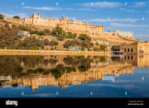 Amer Fort Above Maota Lake Near Amer And The Larger City Of Jaipur