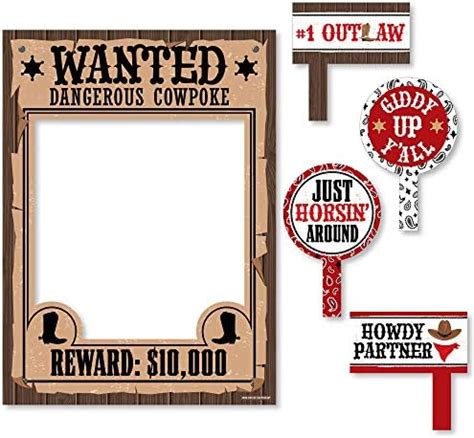 Amazon Skirup West Wanted Photo Booth Prop Kit Cowboy Party