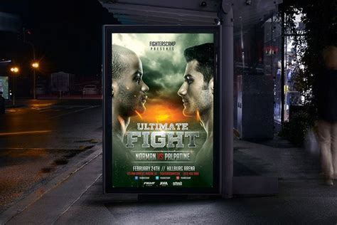 Boxing Mma Poster Template Poster Template Poster Templates