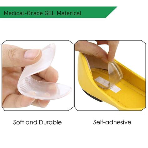 2 Pairs Medial Lateral Heel Wedge Silicone Insoles Corrective