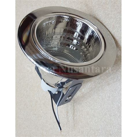 Jual Sarang Rumah Lampu Fitting Downlight E27 Plafon 3 5 Inchi Silver