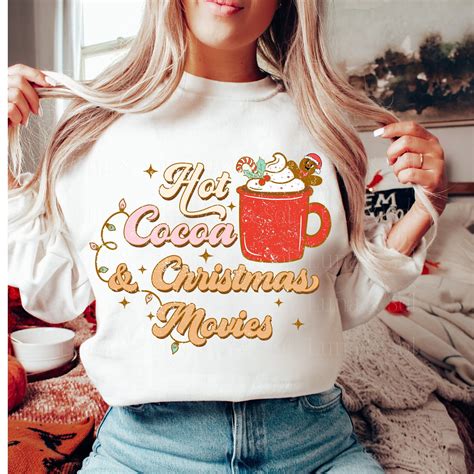 Retro Hot Cocoa Christmas Movies Love Christmas Png Groovy Christmas Png Retro Christmas
