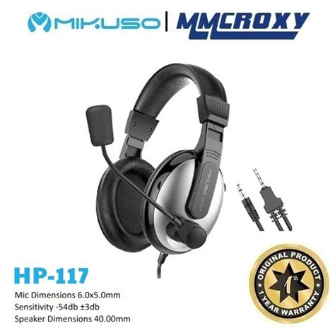 promo headset gaming mikuso hp  headphone microphone    hitam