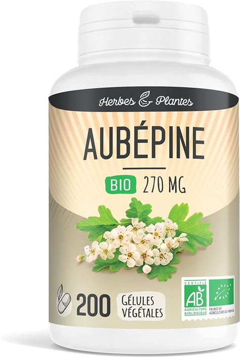 Herbes Et Plantes Aubépine Bio 200 Gélules Végétales 270 mg Amazon fr