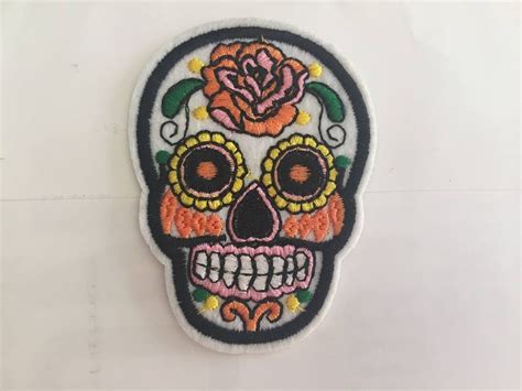 Skull Patch Skeleton Embroidered Patch Skeleton Iron On Etsy