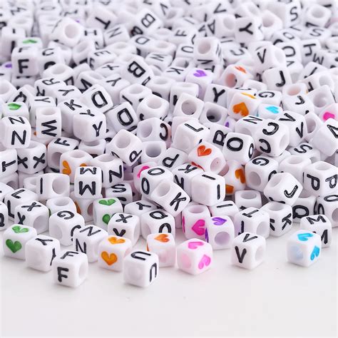 Herzwild Perles Lettres Pcs Perles En Acrylique De L Alphabet