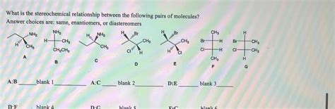 Solved What is the stereochemical relationship between the | Chegg.com 
