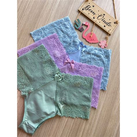 Kit Calcinhas Plus Size Em Renda Lingerie Sensual Tamanhos Varejo Atacado Shopee Brasil