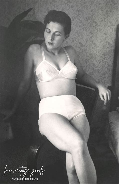 Women Posed In Lingerie Vintage Photo Print S Bra Panties