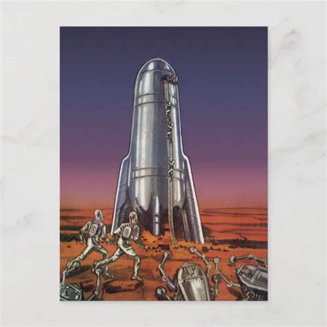 Vintage Science Fiction Astronauts Beetle Aliens Postcard Zazzle