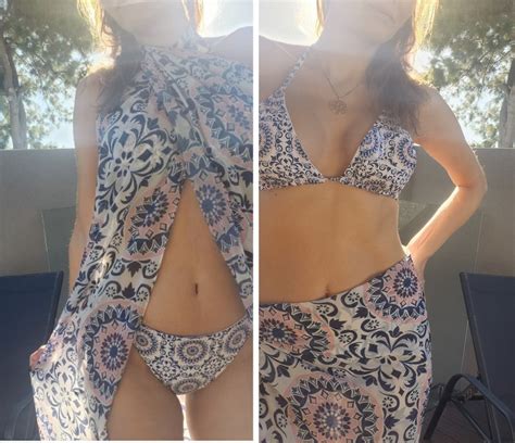 Bikini With Matching Sarong Tile Pattern Two Options Etsy