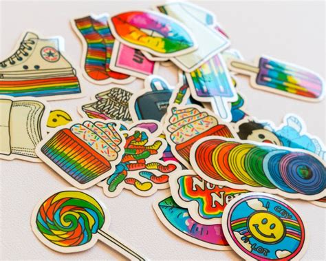 Rainbowcore Kidcore Aesthetic Stickers Weird & Sarcastic - Etsy