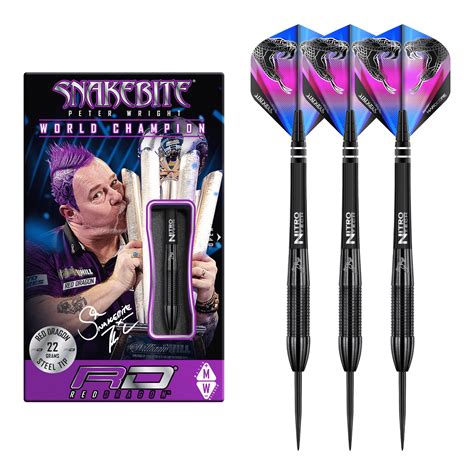 Buy Red Dragon Peter Wright Snakebite 3 Black 90% Tungsten Steel Tip ...