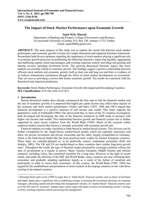 impact  stock market performance  economic growth