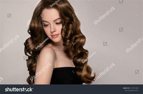 Beauty Brunette Girl Long Shiny Wavy Stock Photo Shutterstock