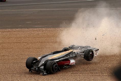 Zhou Escapes Serious Injury After Massive British Gp Crash