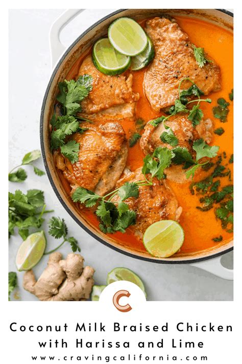 Coconut Milk Braised Chicken With Harissa And Lime Craving California