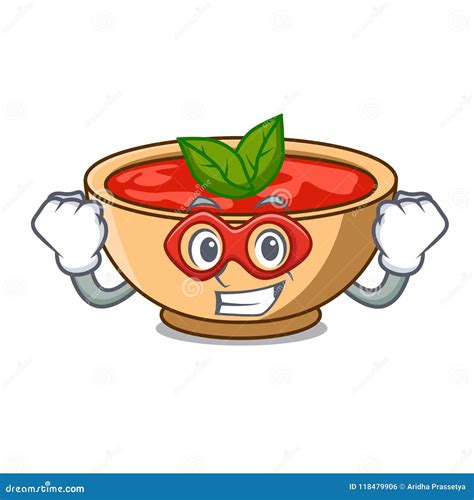 Super Hero Tomato Soup Character Cartoon Stock Vector Illustration Of