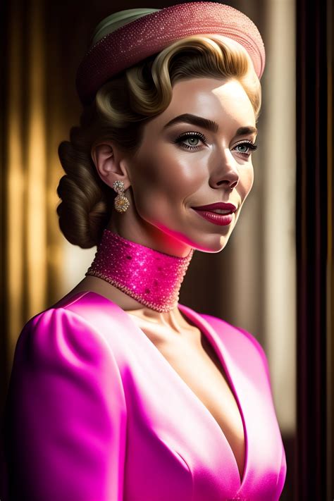 Lexica Vanessa Kirby As Princess Margaret In A Pink Dress Smoking A