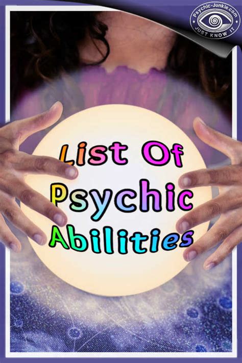 List of Psychic Abilities - A to Z