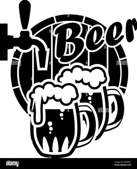 Beer Logo Vector Illustration Emblem Brewery Barrel Pub Bar