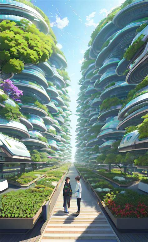 Midjourney Envisions A Futuristic Sustainable City With Air Purifying