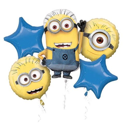 Minions Balloon Bouquet Assorted Foil Minions Party Balloons