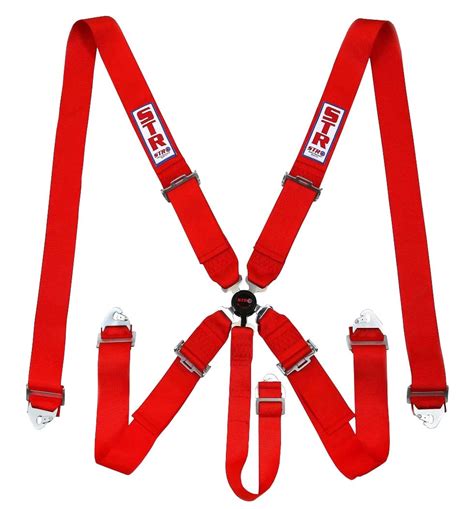 STR 5 Point Aircraft Buckle SFI 16 1 Race Harness Red