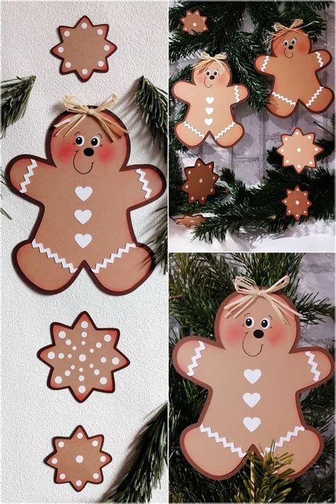 Lebkuchen Männchen und Gebäck aus Papier basteln Basteln weihnachten