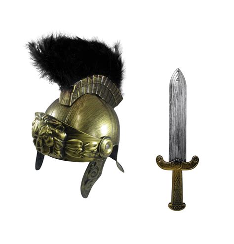 Nicky Bigs Novelties Adult Roman Helmet With Red Feather Plume And