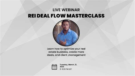 REI Deal Flow Masterclass YouTube