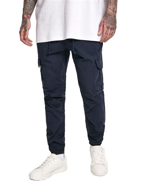 Джоггеры карго с карманами мужские Urban Classics Germany Navy купить с ...
