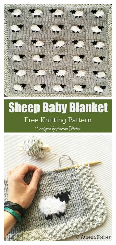 Sheep Baby Blanket Free Knitting Pattern Knitting Patterns Blanket