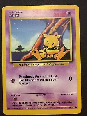 Abra Base Set Pokemon Card Ebay