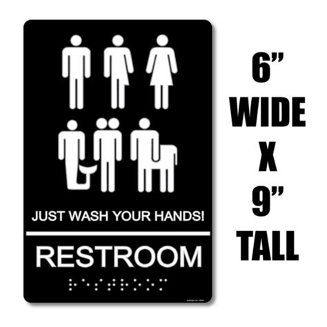 Ada Compliant “just Wash Comical Non Gender Specific Restroom