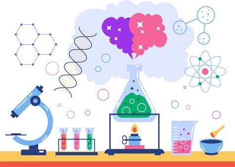 Scientist doing experiment in science lab Vector Image