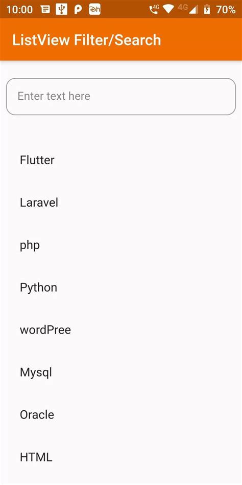 How To Filter Or Search Listview Using Flutter Android App Filters