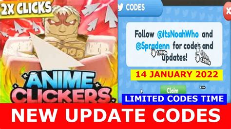 New Update Codes X Clicks Anime Clicker Simulator Roblox January