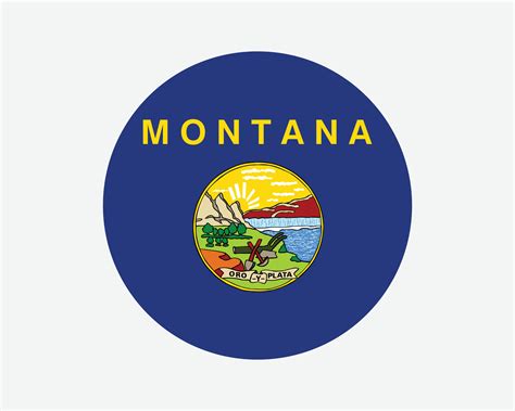 Montana Estados Unidos Redondo Estado Bandera Monte Nosotros Circulo