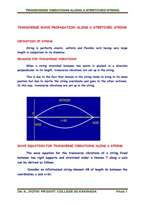 Solution Transverse Wave In Stretched String Studypool