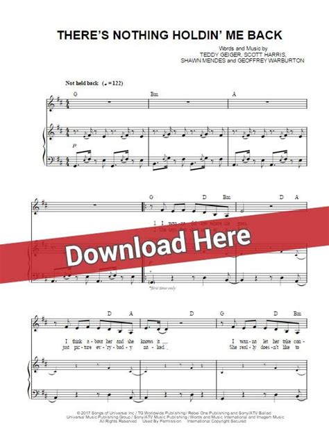 Shawn Mendes There S Nothing Holdin Me Back Sheet Music Piano Notes