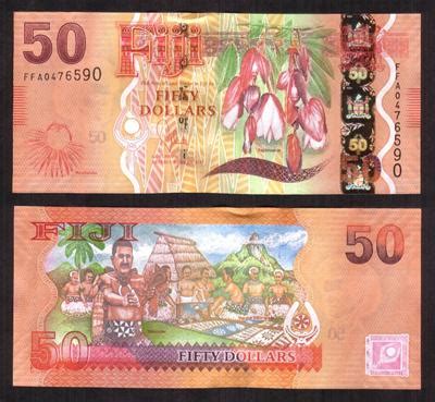 Bankbiljetten A Fiji Dollars Unc Hansmunt