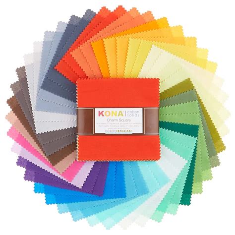 Kona Cotton New Colors 2019 Charm Pack Robert Kaufman Fabrics