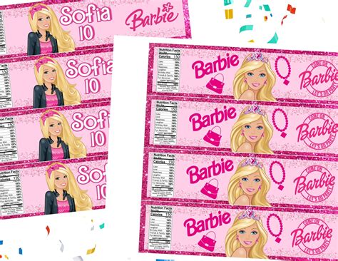 Two Barbie Doll Tickets With Confetti And Streamers