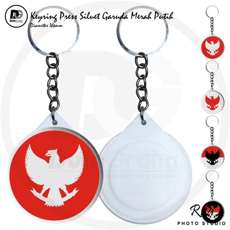 Jual KEYRING PRESS SILUET GARUDA PANCASILA Gantungan Kunci MERAH